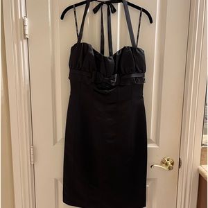 Vintage Betsey Johnson Evening Little Black Ruffle Bow Dress Size 6